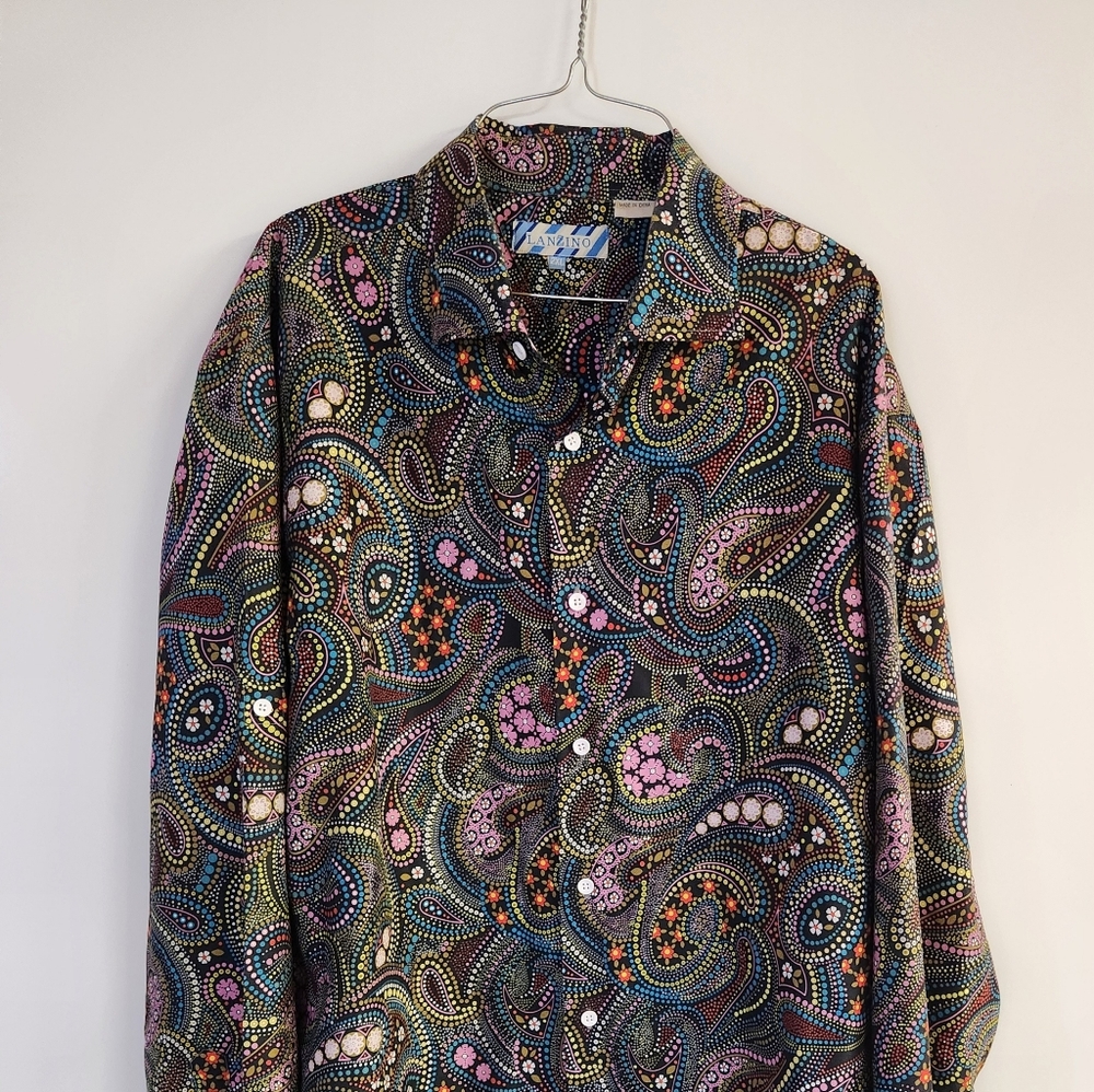 VTG MEN'S LANZINO PAISLEY SHIRT SZ 2XL
